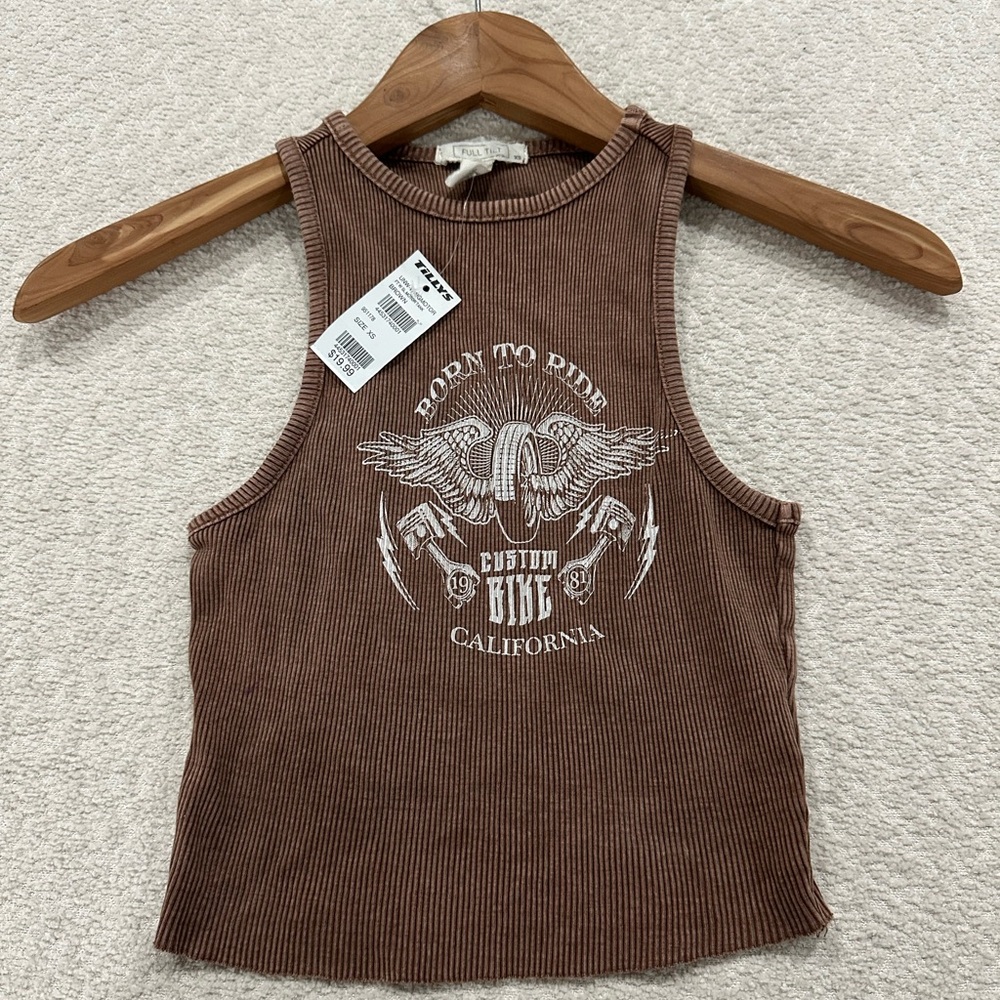 Full Tilt Tilly’s Women’s Tank Top Size XS Brown NEW WITH TAGS